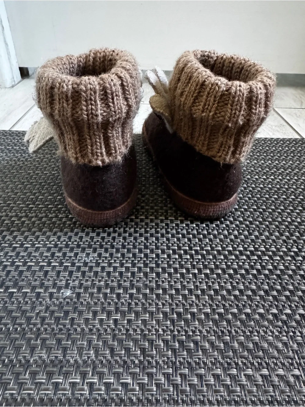 Garnet Hill Toddler Sz 11 Boiled Wool Slipper by Haflinger Moose